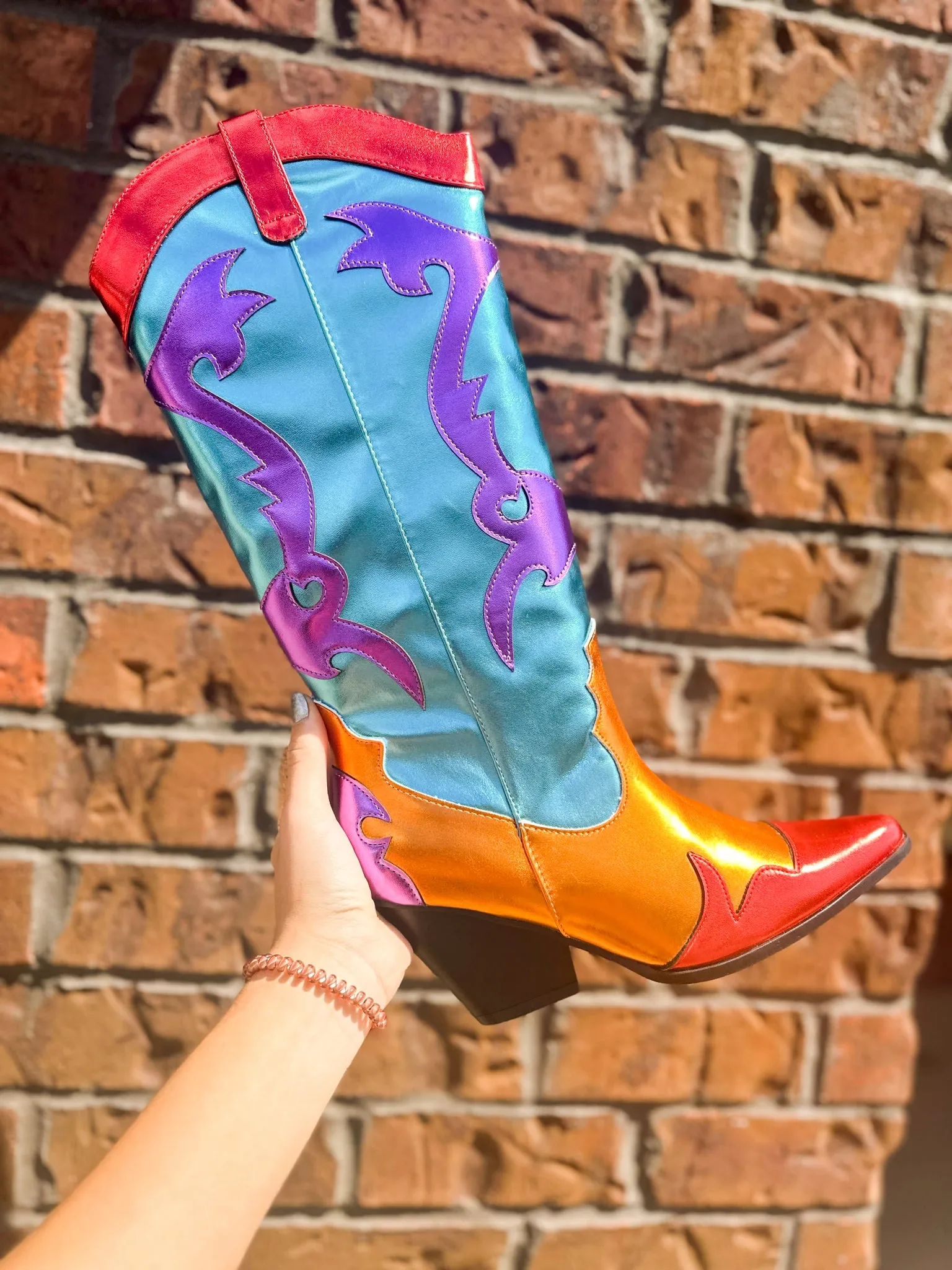 Sunset Rider Metallic Cowgirl Boots