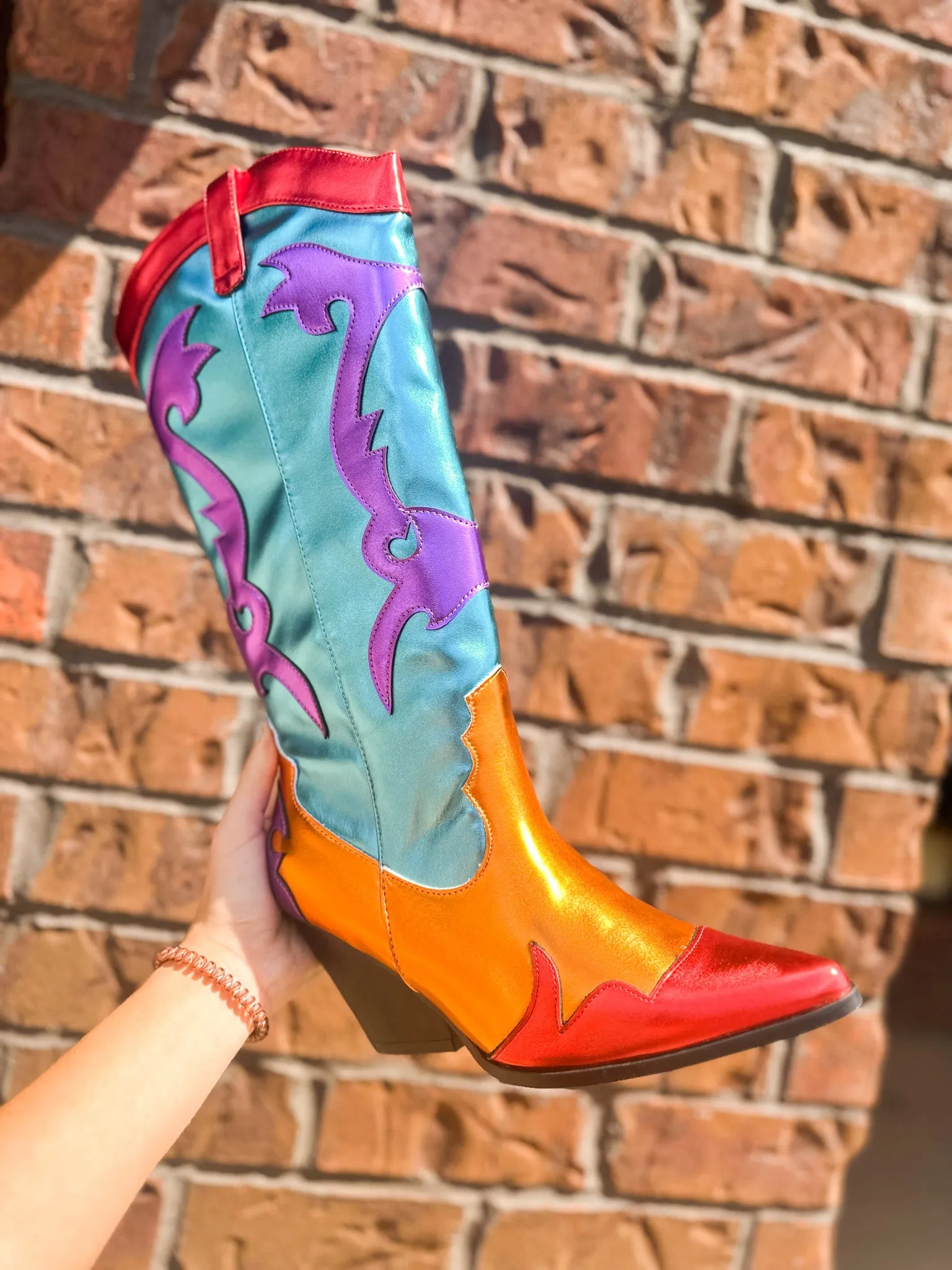 Sunset Rider Metallic Cowgirl Boots