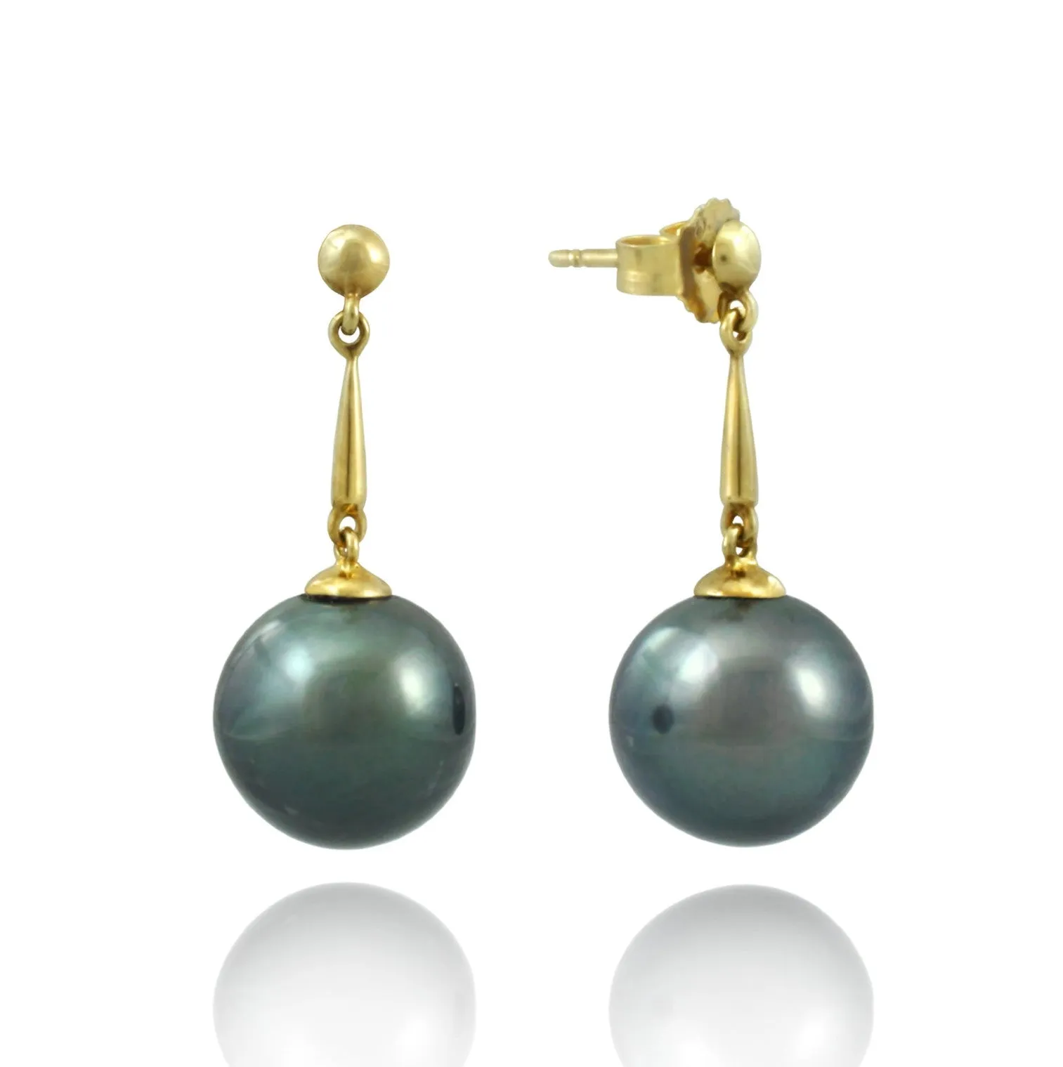 Tahitian pearl earrings in gold plated - Timeless Elegance - EAGPPE00007