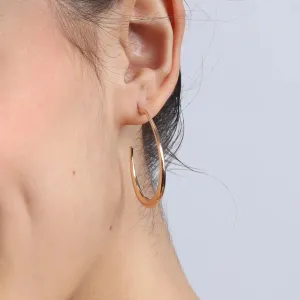 TFC Sleek Half Oval Gold Plated Hoop Earrings