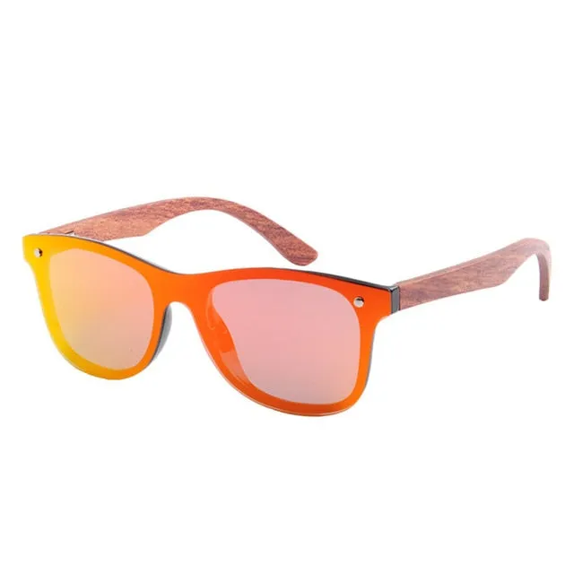 Trendy Girls Retro Wood Sunglasses