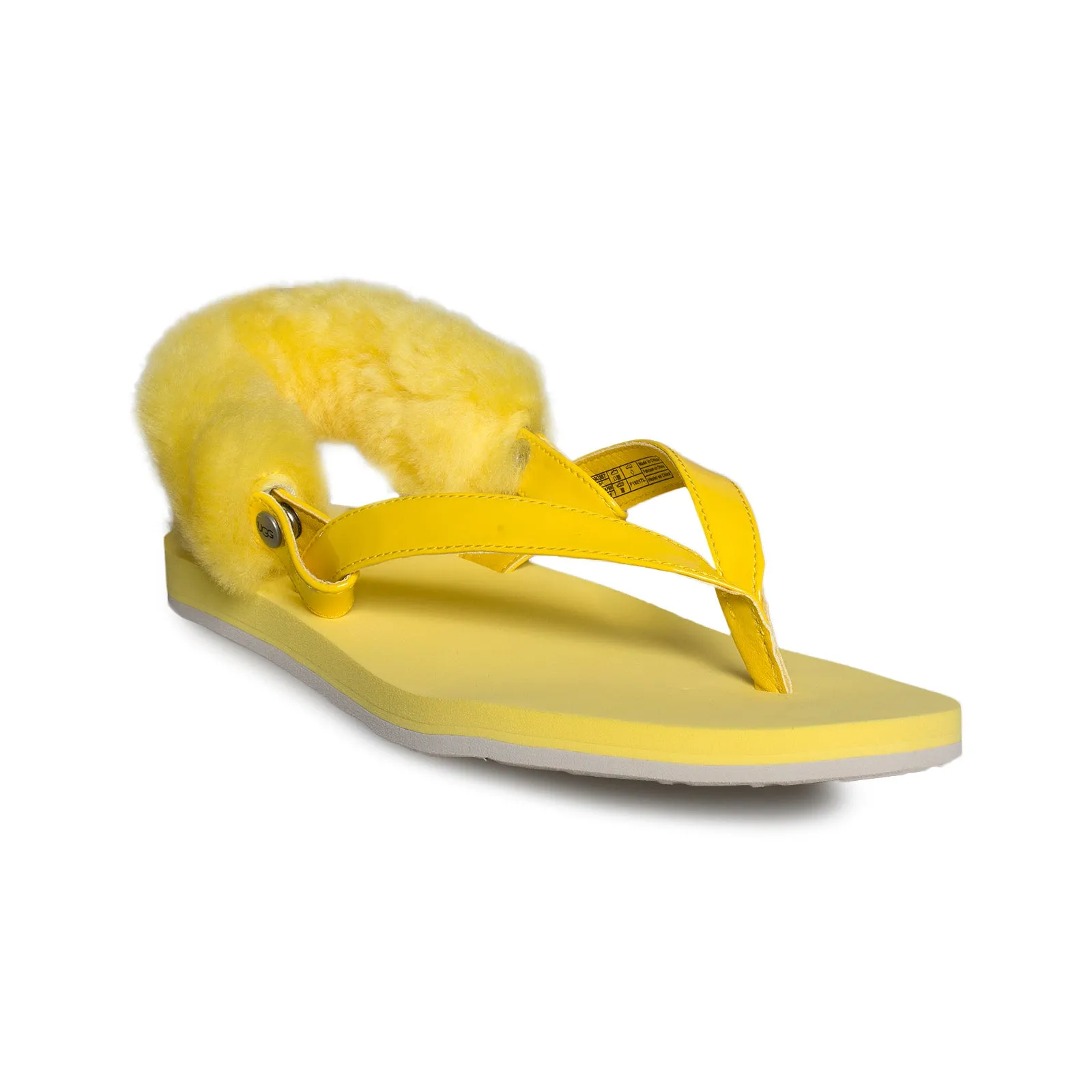 UGG LaaLaa Lemon Yellow Flip Flops - Women's