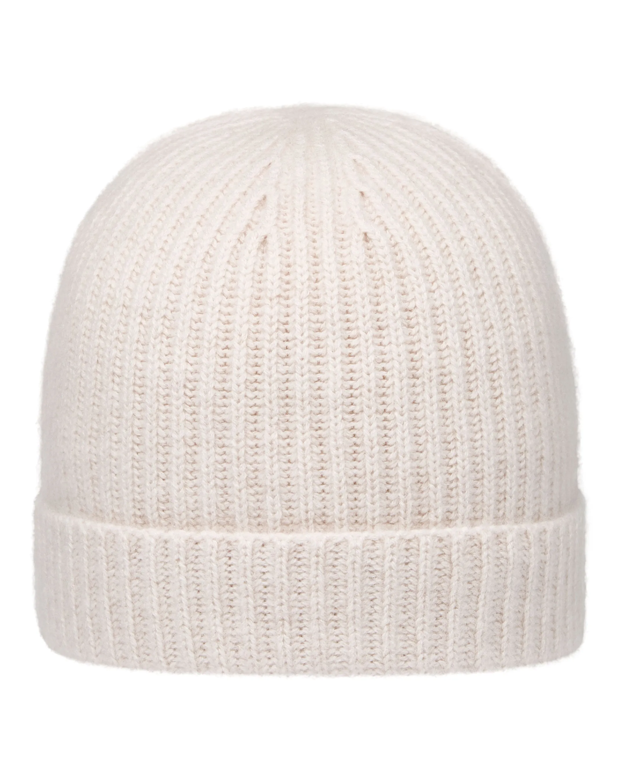 Unisex Ribbed Cashmere Hat Frost White