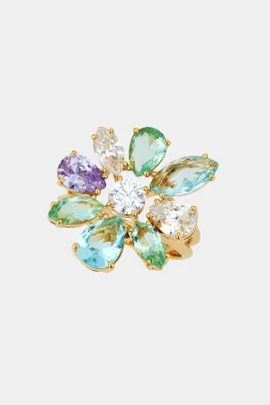 WATERCOLORS BLUE FLORAL RING