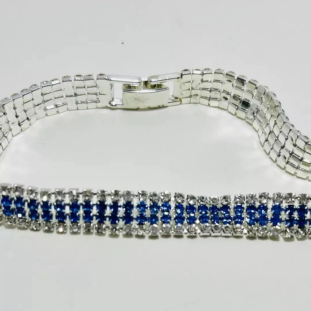 Wide Crystal Sparkling Tennis Bracelet