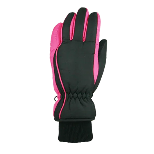 Winter Gloves-Ski Girls Taslon Ski Glove, Ages 4-7, Ages 7-12