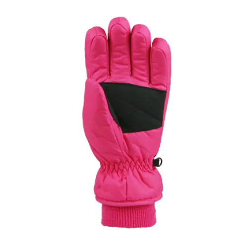 Winter Gloves-Ski Girls Taslon Ski Glove, Ages 4-7, Ages 7-12