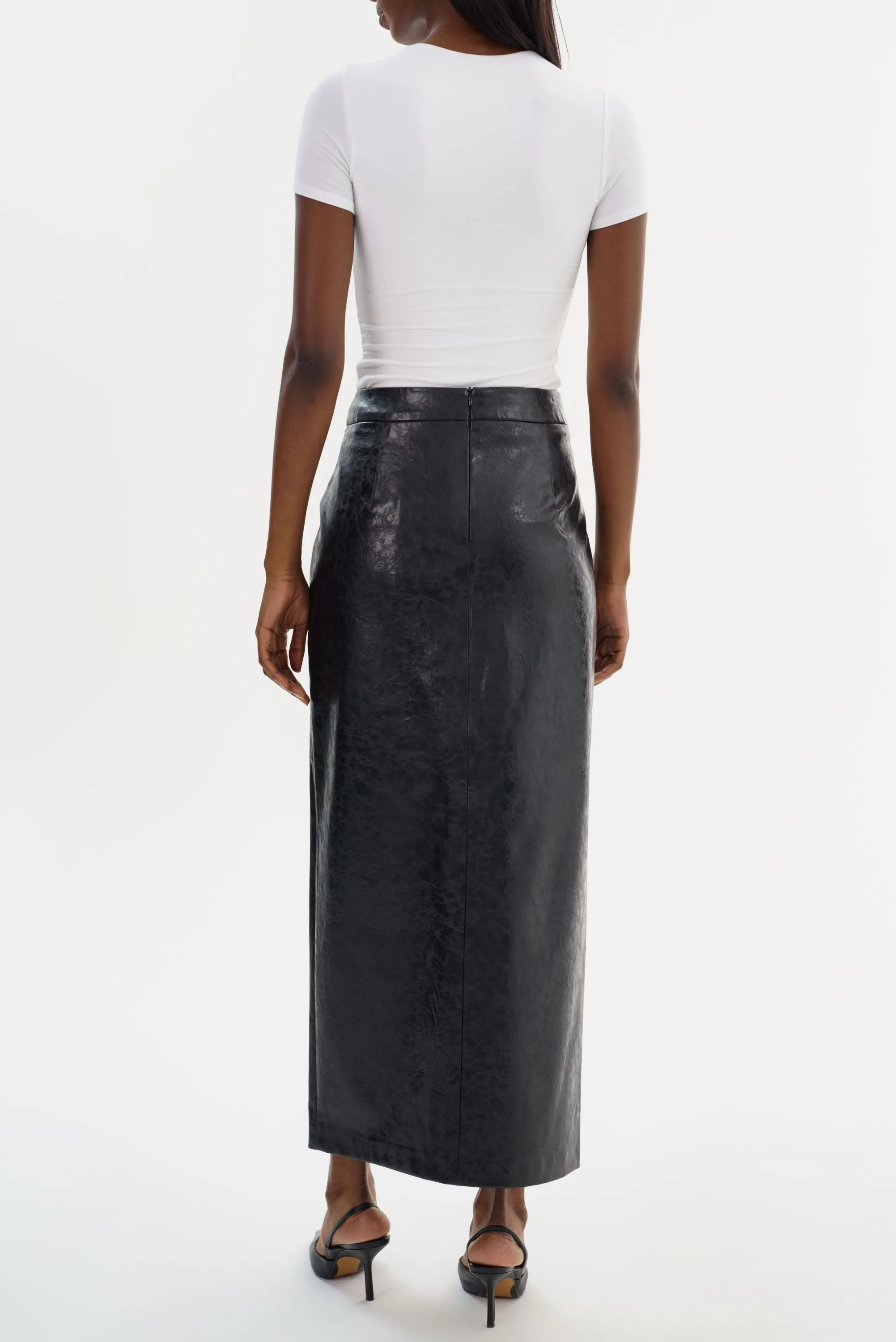 YVETTE | Faux Leather Maxi Skirt