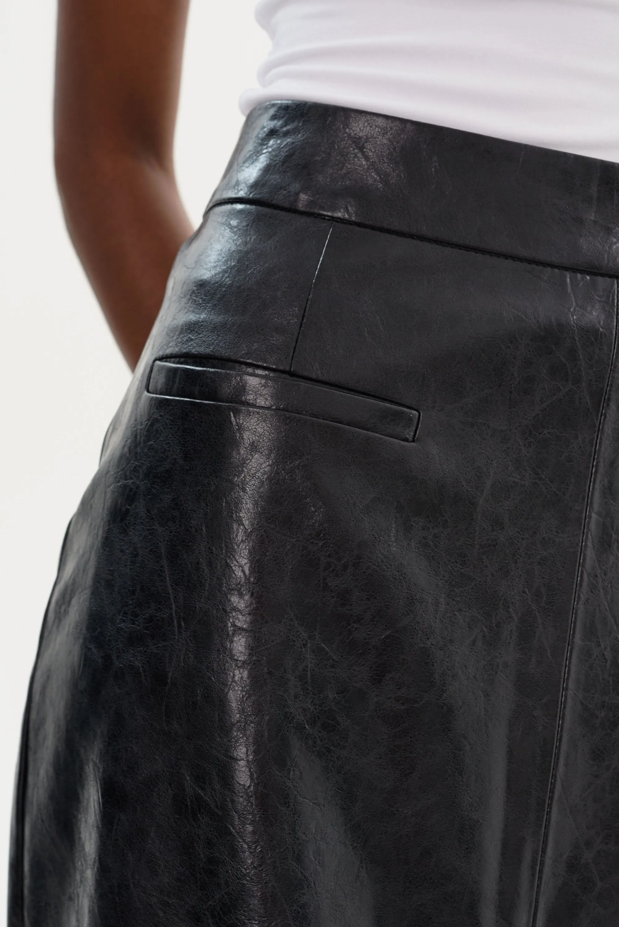 YVETTE | Faux Leather Maxi Skirt